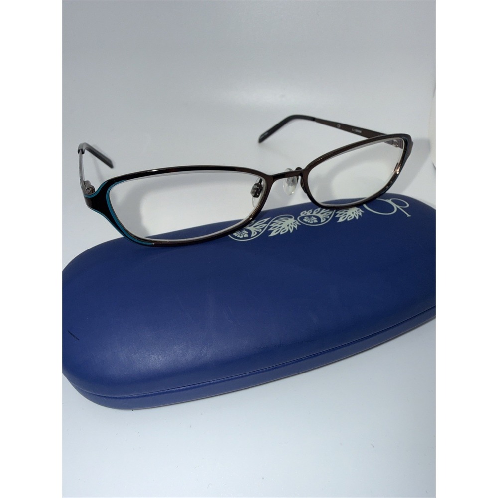 Oliver Peoples OP Niravana Eyeglasses FRAME ONLY Brown/Teal 51-15-135 & OP Case